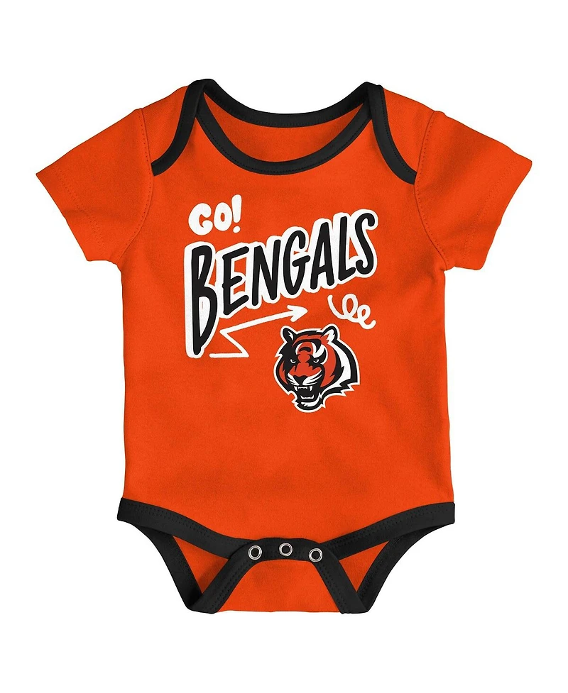 Outerstuff Baby Boys and Girls 3-Piece Cincinnati Bengals All Day Play Bodysuit Set