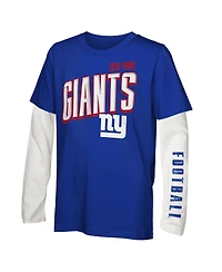 Outerstuff Big Boys and Girls New York Giants The Mix Combo T-Shirt Set
