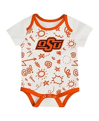 Outerstuff Baby Boys and Girls 3-Pack Oklahoma State Cowboys All Day Play Bodysuit Set