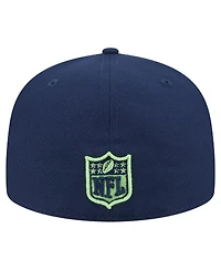 New Era Men's College Navy Seattle Seahawks Oversized 59FIFTY Fitted Hat