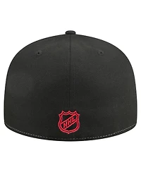 New Era Men's White/Black Chicago Blackhawks Repeat Two-Tone 59FIFTY Fitted Hat