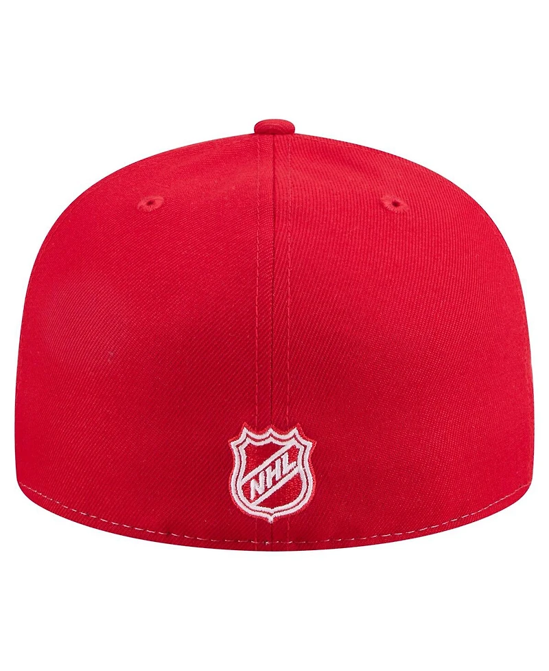New Era Men's White/Red Detroit Red Wings Repeat Two-Tone 59FIFTY Fitted Hat