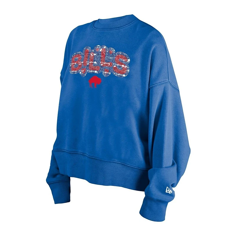 New Era Girl's Royal Buffalo Bills Flip Sequin Sweatshirt