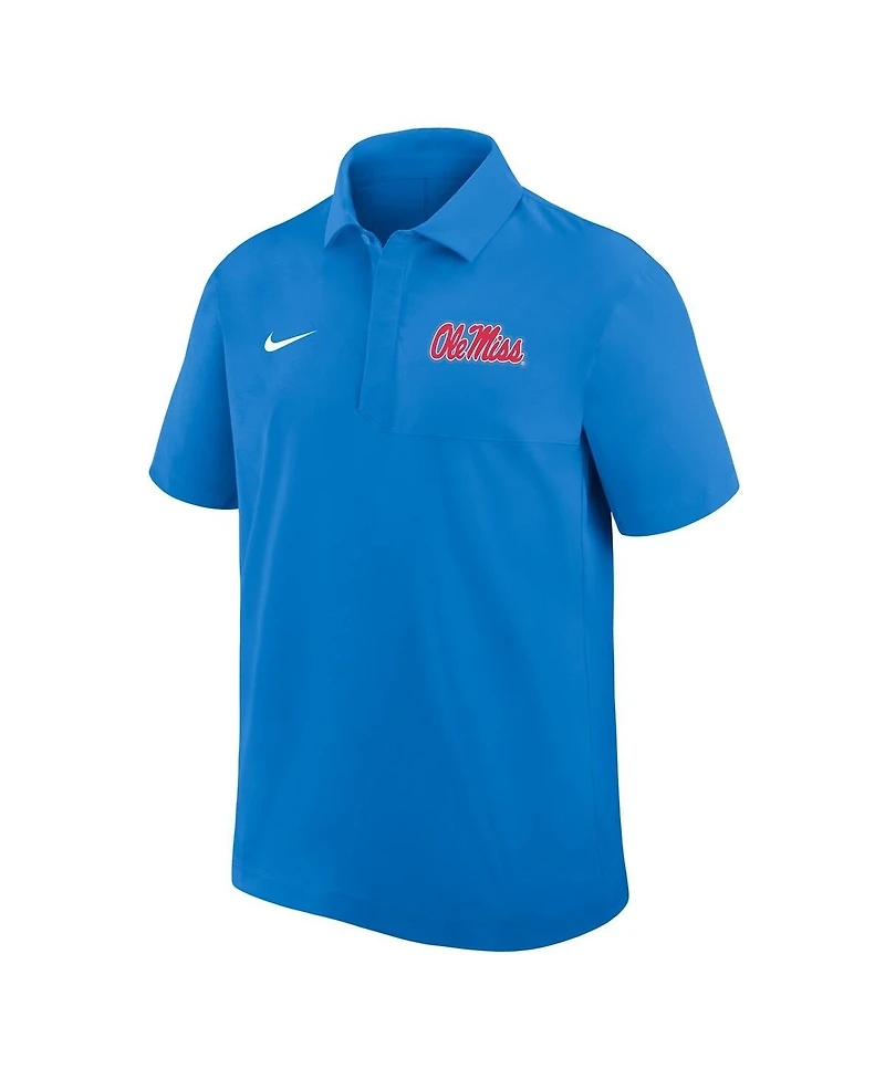 Nike Men's Powder Blue Ole Miss Rebels Woven Dri-fit Polo Shirt