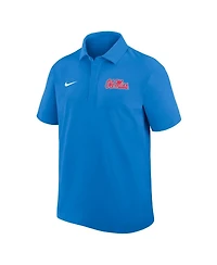 Nike Men's Powder Blue Ole Miss Rebels Woven Dri-fit Polo Shirt