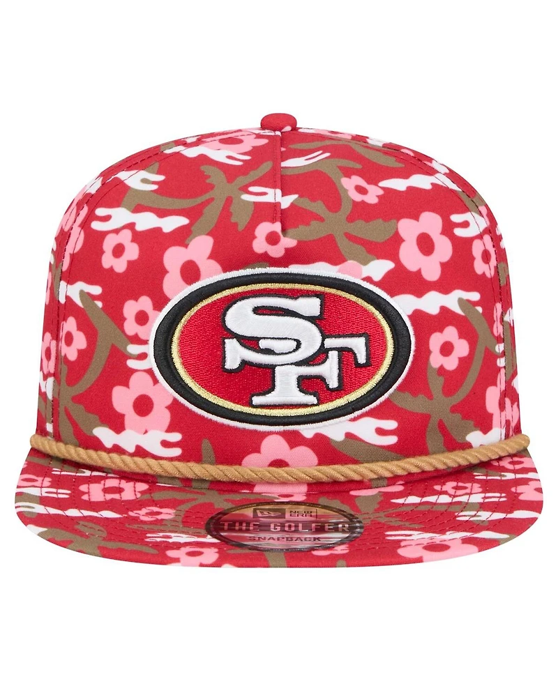 New Era Men's Scarlet San Francisco 49ers Wakey Wakey Golfer Snapback Hat