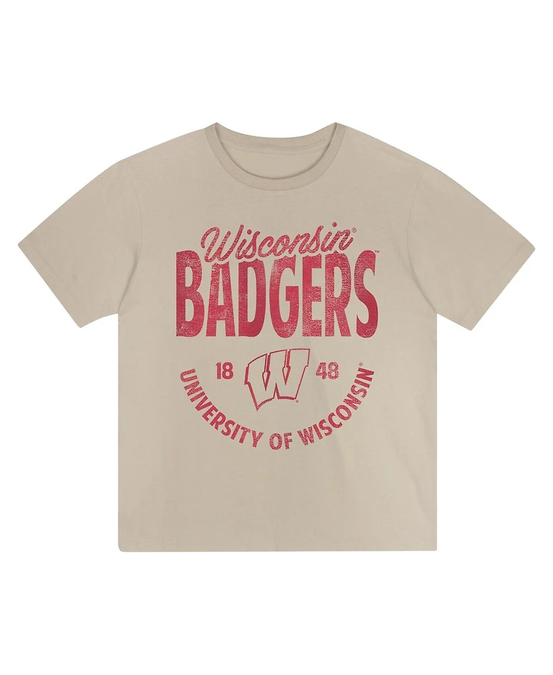 Outerstuff Toddler Tan Wisconsin Badgers News Flash T-Shirt