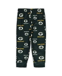 Outerstuff Toddler Green Green Bay Packers All-Over-Print Long Sleeve T-Shirt and Pants Sleep Set