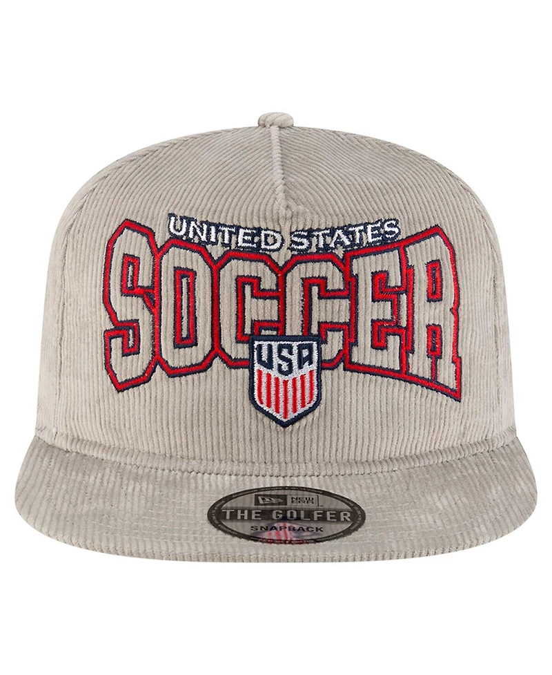 New Era Men's Gray Usmnt Corduroy Golfer Adjustable Hat