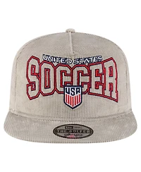 New Era Men's Gray Usmnt Corduroy Golfer Adjustable Hat