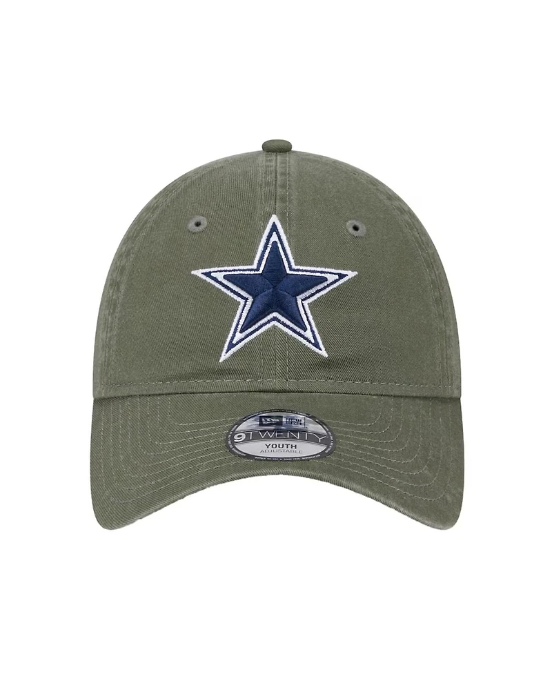 New Era Big Boys and Girls Olive Dallas Cowboys Main 9TWENTY Adjustable Hat