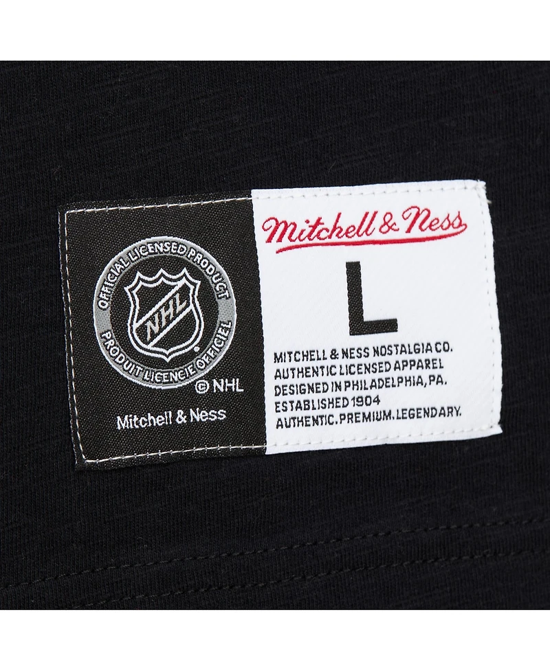 Mitchell Ness Men's Black, Red Chicago Blackhawks Legendary Slub Raglan Long Sleeve T-Shirt