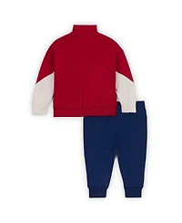 Jordan Baby Boys and Girls 2-Piece Red Paris Saint-Germain 2024/25 Fourth Strike Full-Zip Track Jacket and Pants Set
