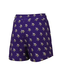 Concepts Sport Women's Minnesota Vikings Gauge Allover Print Cropped Tank Top Shorts Sleep Set