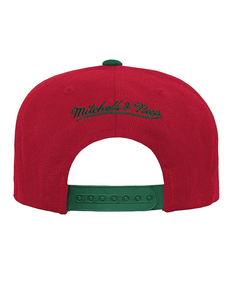 Mitchell Ness Big Boys and Girls Red/Green New Jersey Devils Core Team Two-Tone Snapback Hat