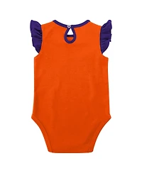 Outerstuff Baby Girls 2-Pack Orange/Purple Clemson Tigers Spread the Love Bodysuit Set