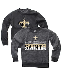 Wes Willy Big Boys and Girls Black New Orleans Saints Reversible Fleece Pullover Sweatshirt