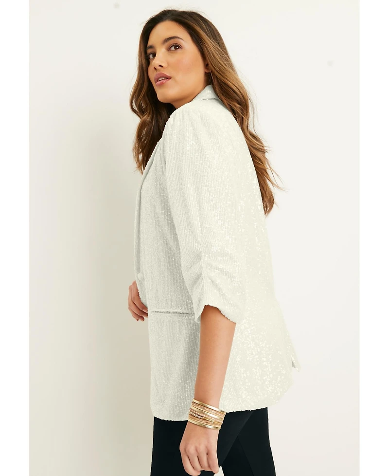 June + Vie Women's Sequin Blazer