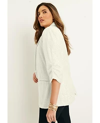 June + Vie Women's Sequin Blazer