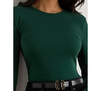 Lauren Ralph Cotton-Blend Long-Sleeve Top
