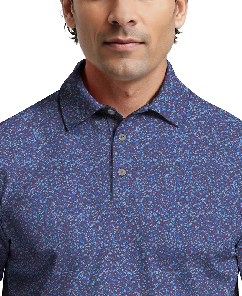 Pga Tour Men's Micro-Floral Polo Shirt