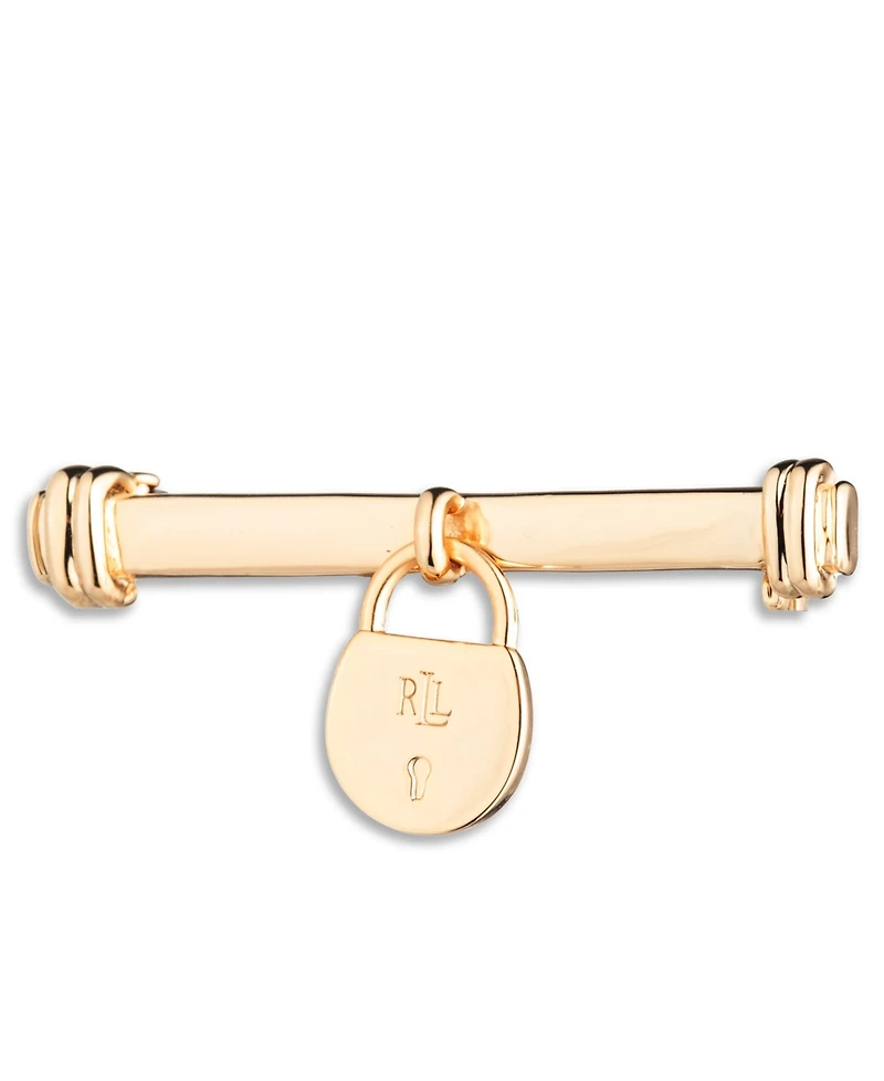 Lauren Ralph Lauren Gold-Tone Polished Padlock Pin