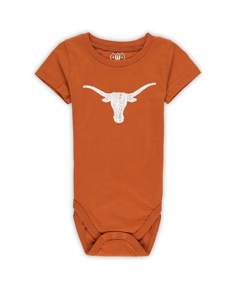 Wes & Willy Baby Boys and Girls Texas Longhorns 3-Pack Bodysuit Set