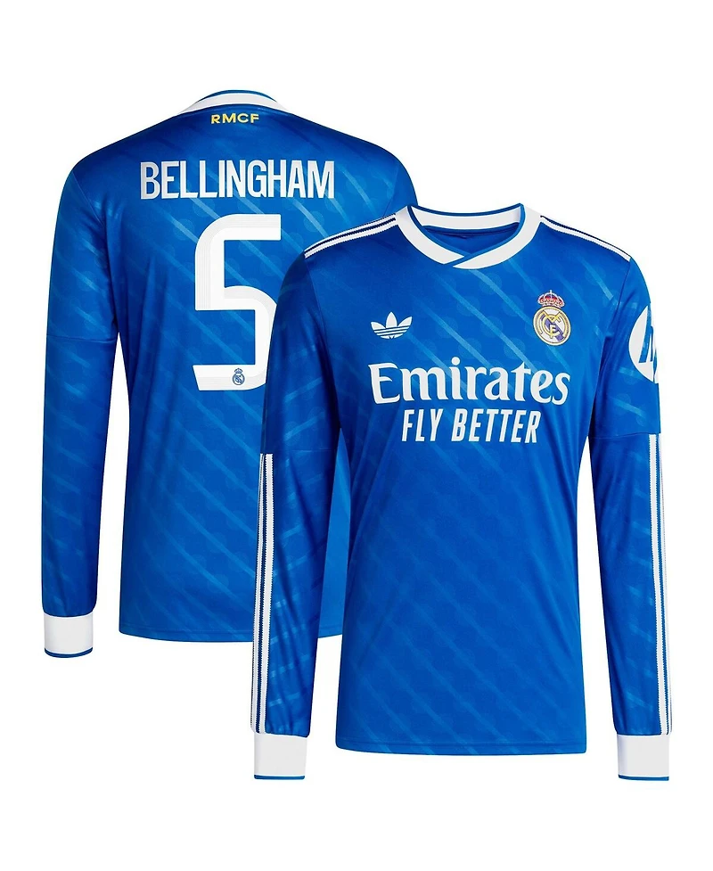 Adidas Men's Jude Bellingham Blue Real Madrid 2025/26 Third Replica Long Sleeve Player Jersey