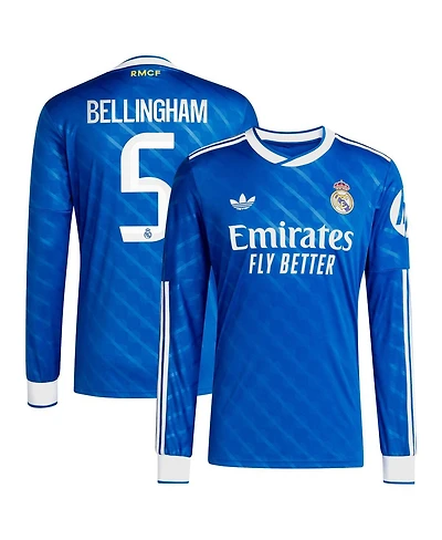 Adidas Men's Jude Bellingham Blue Real Madrid 2025/26 Third Replica Long Sleeve Player Jersey