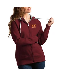 Antigua Women's Burgundy Washington Commanders Victory Full-Zip Hoodie