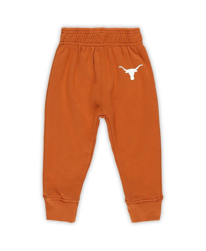 Wes & Willy Baby Boys and Girls 2-Piece Texas Longhorns Color Block Pullover Hoodie Sweatpants Set