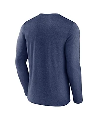 Fanatics Men's Heather Navy Chicago Bears Fundamentals Long Sleeve T-Shirt