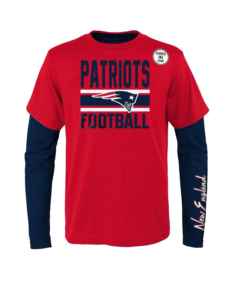Outerstuff Preschool Navy/Red New England Patriots Fan Fave T-Shirt Combo Set