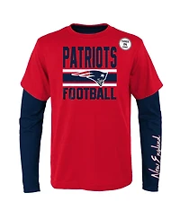 Outerstuff Preschool Navy/Red New England Patriots Fan Fave T-Shirt Combo Set