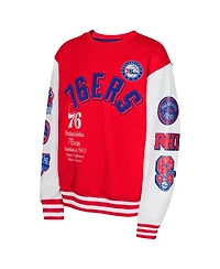 Outerstuff Big Boys and Girls Red Philadelphia 76ers Star Treatment Pullover Sweatshirt
