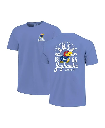 Image One Big Boys and Girls Royal Kansas Jayhawks Comfort Colors Mascot Overlay T-Shirt