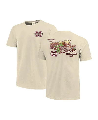 Image One Men's and Women's Natural Mississippi State Bulldogs Hyper Local Postcard T-Shirt