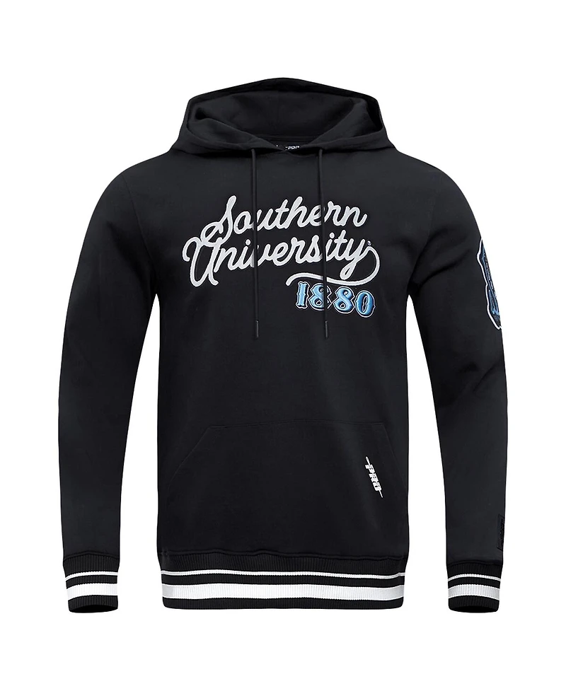 Pro Standard Men's Black Southern University Jaguars Vintage Varsity Pullover Hoodie