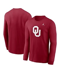 Jordan Men's Crimson Oklahoma Sooners Primary Logo Long Sleeve T-Shirt