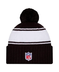 New Era Big Boys and Girls Black New York Jets 2024/25 Sideline Cuffed Knit with Pom Hat