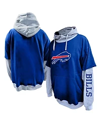 Profile Men's Royal/Heather Gray Buffalo Bills Big Tall Twofer Pullover Hoodie