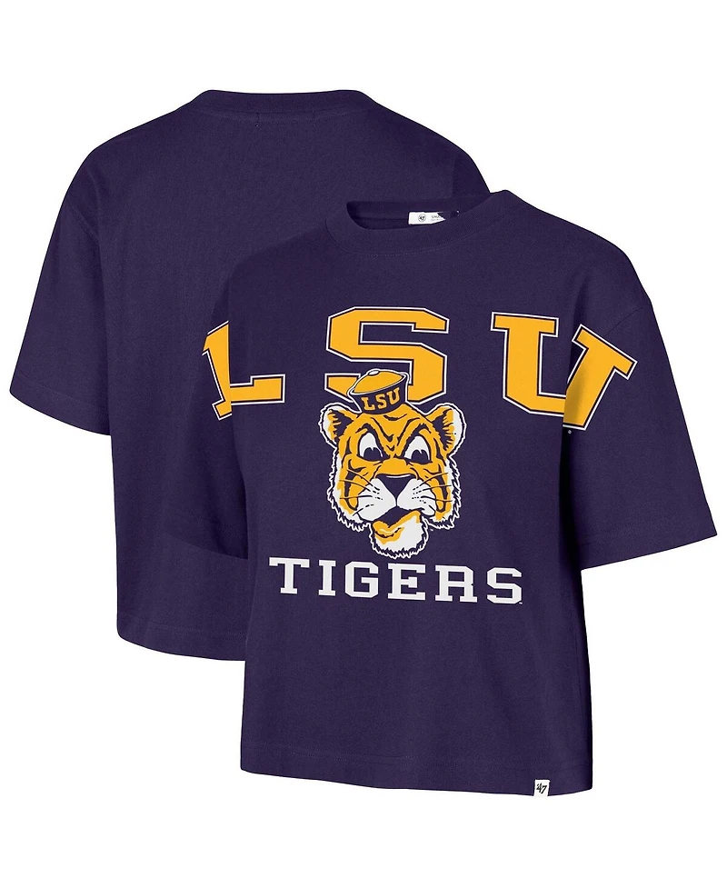 '47 Brand Women's Purple Lsu Tigers Outreach City Relaxed Cropped T-Shirt