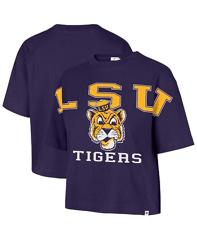 '47 Brand Women's Purple Lsu Tigers Outreach City Relaxed Cropped T-Shirt