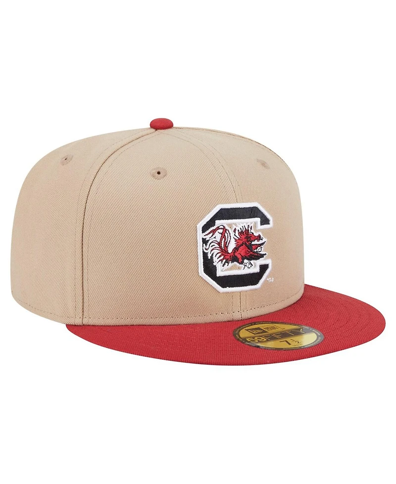 New Era Men's Khaki South Carolina Gamecocks Two-Tone 59FIFTY Fitted Hat