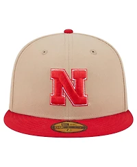 New Era Men's Khaki Nebraska Huskers Two-Tone 59FIFTY Fitted Hat