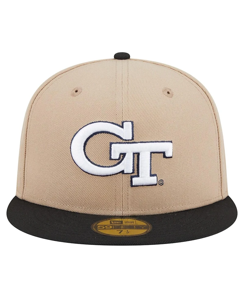 New Era Men's Khaki Georgia Tech Yellow Jackets Two-Tone 59FIFTY Fitted Hat