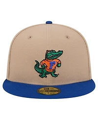 New Era Men's Khaki Florida Gators Throwback Two-Tone 59FIFTY Fitted Hat