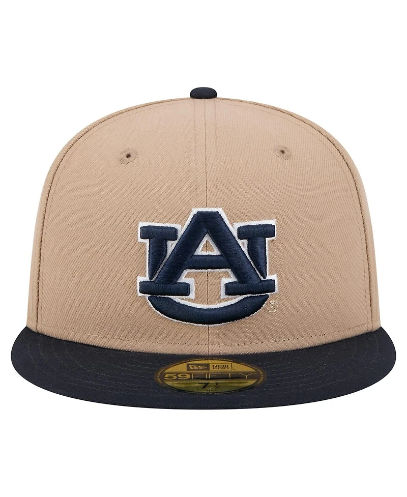 New Era Men's Khaki Auburn Tigers Two-Tone 59FIFTY Fitted Hat