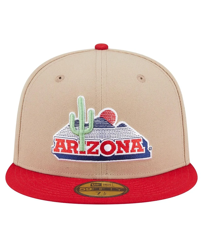New Era Men's Khaki Arizona Wildcats Throwback Two-Tone 59FIFTY Fitted Hat