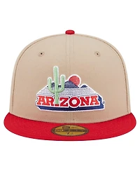 New Era Men's Khaki Arizona Wildcats Throwback Two-Tone 59FIFTY Fitted Hat